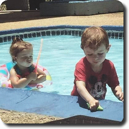 GEORGIA AND LIAM IN POOL