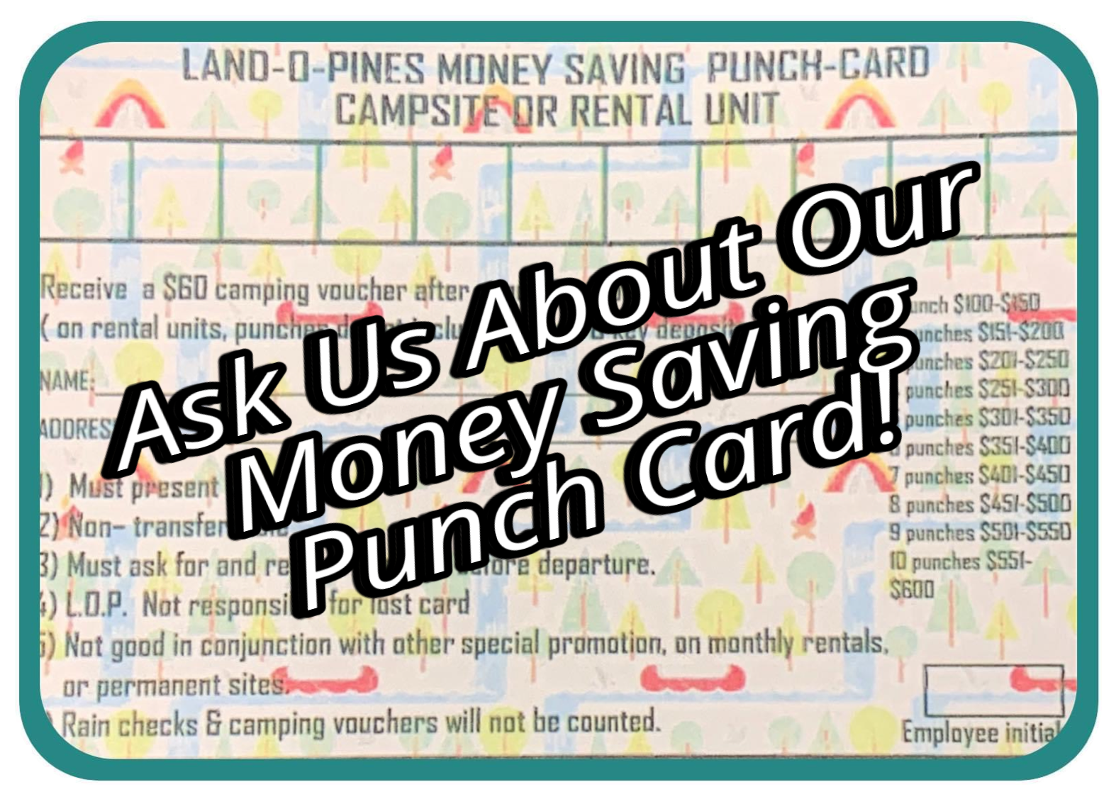 money saving punch card