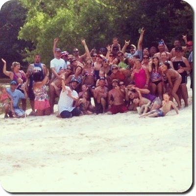 huge group beach